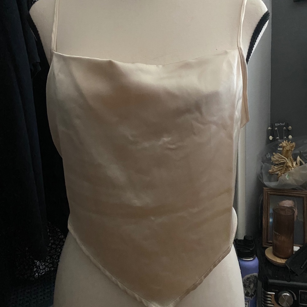 Satin Cropped Blouse Size Medium